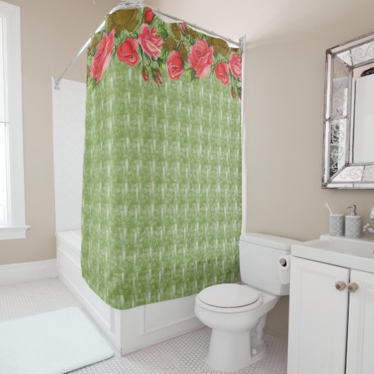 Duschvorhang Blumengrün (Beispiel)