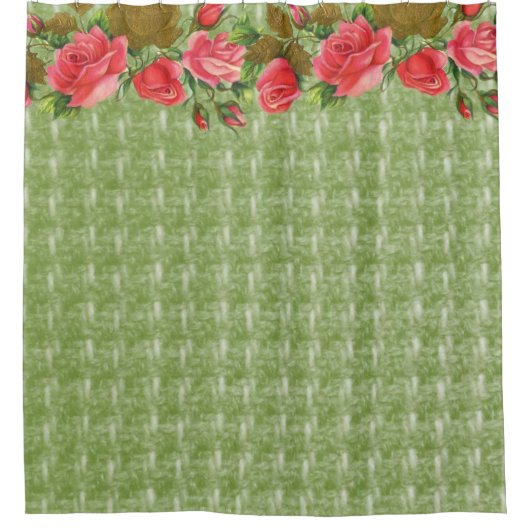 Duschvorhang Blumengrün (Vorderseite)