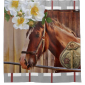 Duschvorhang Blütenpferd (Vorderseite)