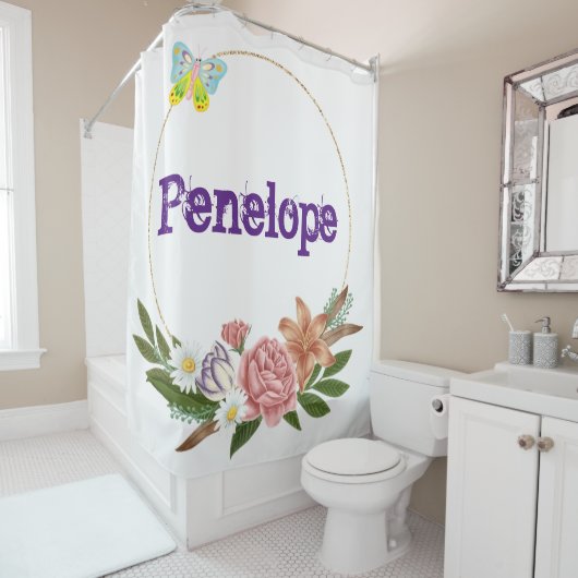 Duschvorhang Blütenschmetterling (Beispiel)