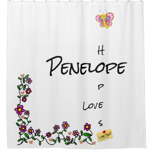 Duschvorhang Blütenschmetterling (Vorderseite)