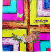 Duschvorhang Blütenschmetterling (Vorderseite)