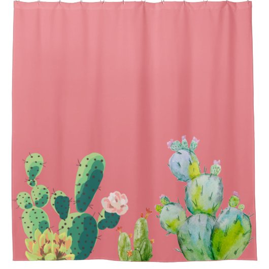 Duschvorhang Bohemisch Kaktus Sukkulents Dessert (Vorderseite)