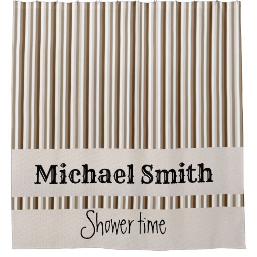 Duschvorhang braun Beige Streifen (Vorderseite)