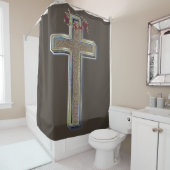 Duschvorhang brauner Hintergrund (Beispiel)