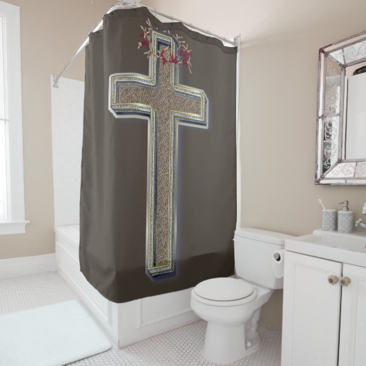 Duschvorhang brauner Hintergrund (Beispiel)