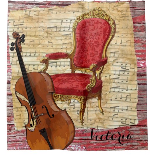 Duschvorhang Cello Viktorianisch (Vorderseite)