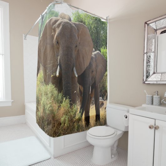 Duschvorhang der afrikanischen Elefanten (Beispiel)