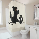 Duschvorhang der Black Dog Family (Beispiel)