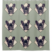 Duschvorhang der französischen Bulldogge (Vorderseite)
