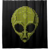 Duschvorhang der grünen Alien (Vorderseite)