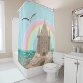 Duschvorhang der Sandcastle-Seemöwe (Regenbogen) (Beispiel)