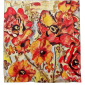 Duschvorhang des Mohnblumen-Feld-Entwurfs 1 (Vorderseite)