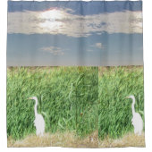 Duschvorhang - Egrets in Marshallgras (Vorderseite)