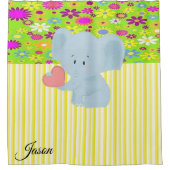 Duschvorhang Elephant Gelb Streifen (Vorderseite)