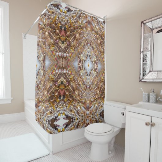 Duschvorhang-Erdton-Perlen-Druck Duschvorhang (Beispiel)