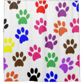 Duschvorhang farbenfrohe Paw Prints (Vorderseite)