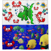 Duschvorhang Fisch Krabben Ozean (Vorderseite)