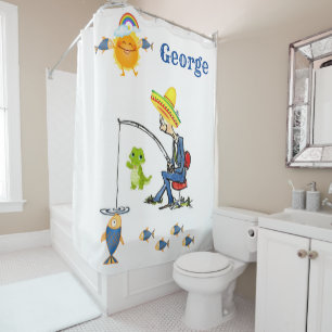 Duschvorhang Fischer Fischfang Fischfangfahrer All