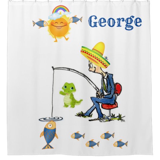Duschvorhang Fischer Fischfang Fischfangfahrer All (Vorderseite)