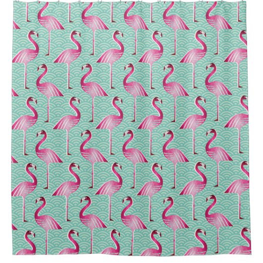 Duschvorhang/Flamingos Duschvorhang (Vorderseite)