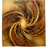 Duschvorhang Fraktal geflochtenes Gelb (Vorderseite)