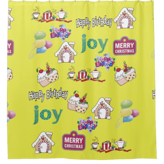 Duschvorhang frohe Weihnachtsgeschenk Geburtstag (Vorderseite)