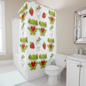 Duschvorhang Frösche Hühnchen Erdbeere (Beispiel)