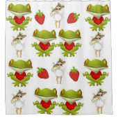 Duschvorhang Frösche Hühnchen Erdbeere (Vorderseite)