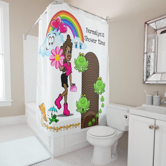 Duschvorhang Froschmiedezimmer, Regenbogengitter (Beispiel)