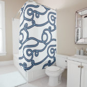 Duschvorhang für aquamarine, Navy & White Beach Th (Beispiel)