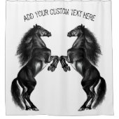 Duschvorhang für aufrecht gehende Wilde Pferde - B (Vorderseite)