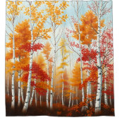 Duschvorhang für Birkenbäume im Herbst (Vorderseite)