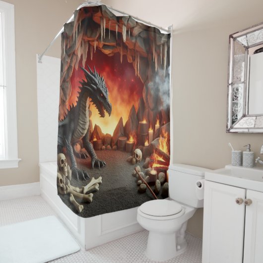 Duschvorhang für Drachenhöhlen (Beispiel)