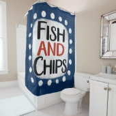 Duschvorhang für Fische und Chips (Beispiel)