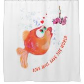 Duschvorhang für Fische und Wurm (Vorderseite)