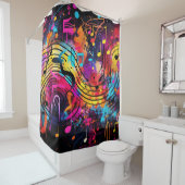 Duschvorhang für Graffiti-Musikanweisungen (Beispiel)