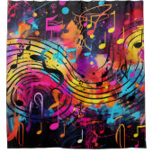 Duschvorhang für Graffiti-Musikanweisungen (Vorderseite)