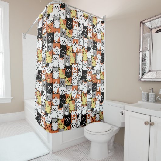 Duschvorhang für Katzenmuster (Beispiel)
