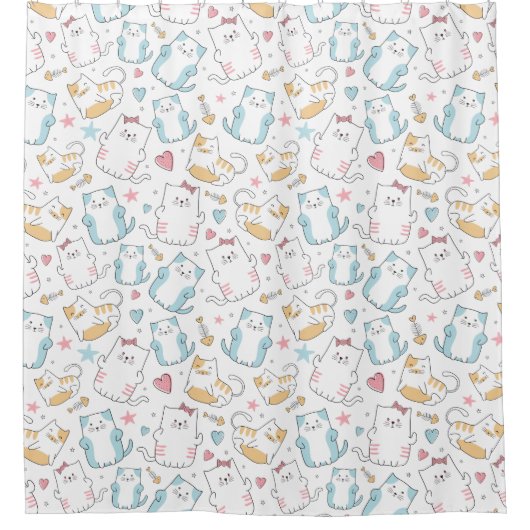 Duschvorhang für Katzenmuster (Vorderseite)