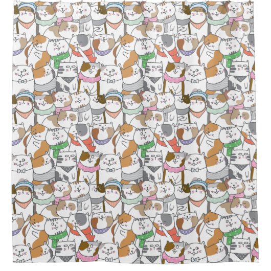 Duschvorhang für Katzenmuster (Vorderseite)