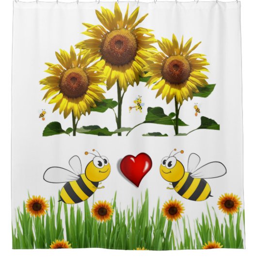 Duschvorhang für Sonnenblumen (Vorderseite)