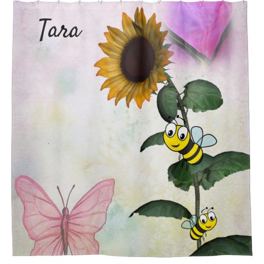 Duschvorhang für Sonnenblumen (Vorderseite)