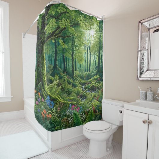 Duschvorhang für verzauberte Wälder (Beispiel)