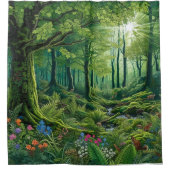 Duschvorhang für verzauberte Wälder (Vorderseite)