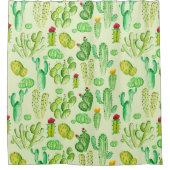 Duschvorhang für Wasserfarben Cacti Muster (Vorderseite)
