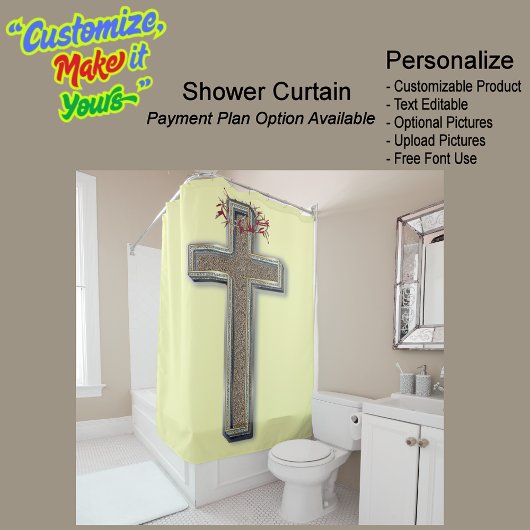 Duschvorhang gelb Hintergrund