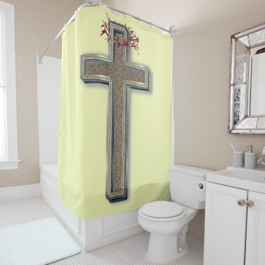 Duschvorhang gelb Hintergrund (Beispiel)