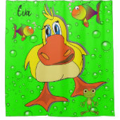 Duschvorhang gelbe Kicherbläschen Fisch (Vorderseite)