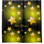 Duschvorhang gelbe Sterne schwarz (Vorderseite)